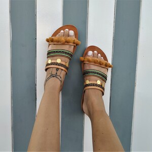 Greek leather sandals, Women sandals, Summer shoes, Handmade sandals, Customade sandals, Boho sandals, Ethnic sandals, ARA BOHO