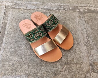 Handmade Greek Leather Sandals, Bohemian Summer Shoes, Ethnic style, BOHO INDI