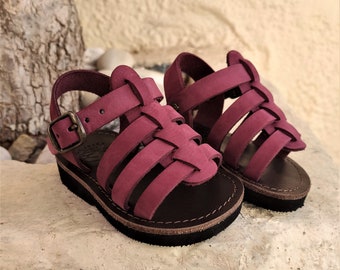 Griechische Ledersandalen, Kindersandalen, Babysandalen, Sommerschuhe, Handgefertigte Sandalen, Echtes Leder, Customade Sandalen, GLADIATOR KINDER