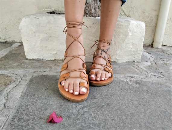 Sandalias de cuero Sandalias de mujer Zapatos de - Etsy España