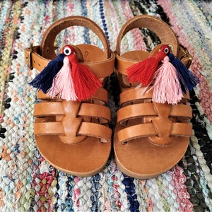 Greek leather sandals, Kids sandals, Summer shoes, Handmade sandals, Genuine leather sandals, Customade sandals, GLADIATOR KIDS BOHO
