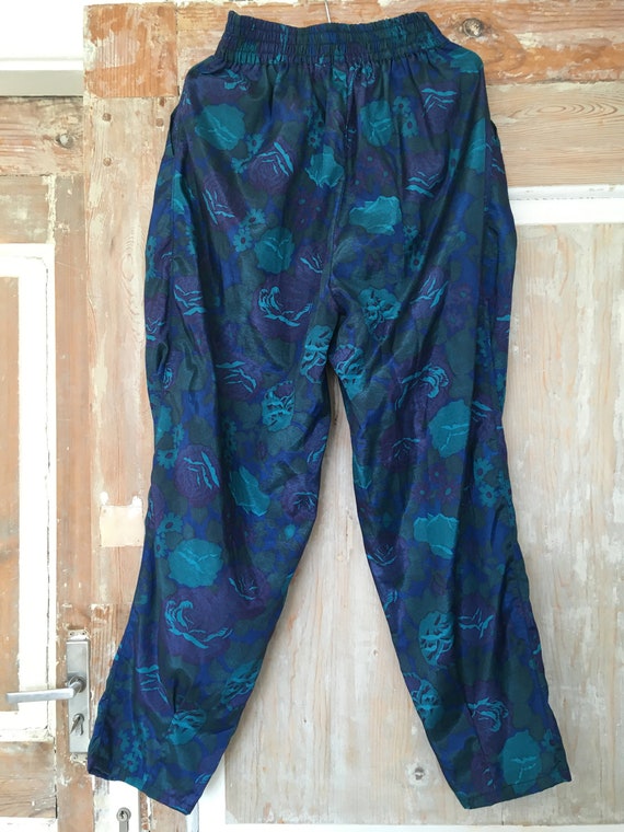 VINTAGE SILK TROUSERS (vintage 80s thai silk flora