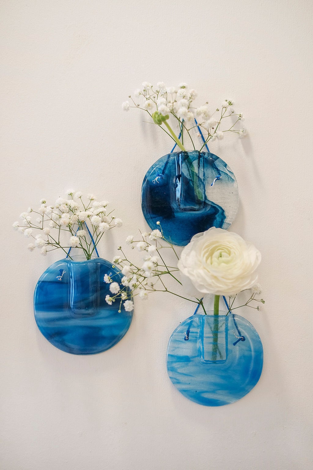 Vases Muraux Trio de Bleus