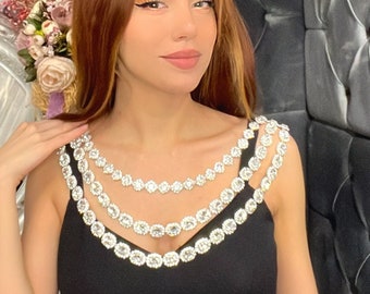 Braut Schulter Halskette, Schulter Kette, Hochzeit Körper Schmuck, Hochzeitskleid Schulter Schmuck, Braut Accessoires, Kristall Körper Accessoire