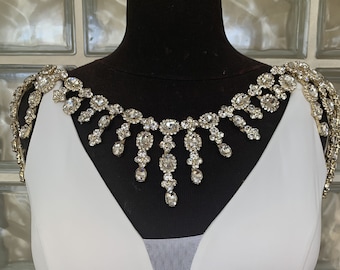 Bridal Shoulder Necklace, Shoulder Chain, Wedding Body Jewelry, Wedding Dress Shoulder Jewelry, Bridal Accessories, Crystal Body Accessory
