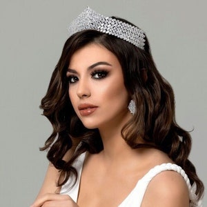 Swarovski Zircon Hair Accessories, Bridal Hair Vine, Bridal Tiaras, Silver Headpieces, Tiara  for Bachelor,Engagement Crowns,Crystal Crowns!