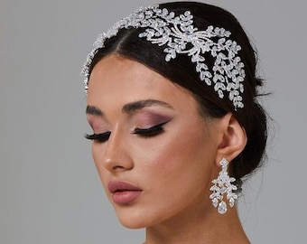 Accessori per capelli con zirconi Swarovski, tralcio per capelli da sposa, diademi nuziali, copricapo in argento, diadema per scapolo, corone di fidanzamento, corone di cristallo!