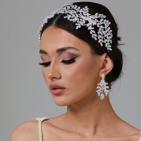 Swarovski Zircon Hair Accessories, Bridal Hair Vine, Bridal Tiaras, Silver Headpieces, Tiara  for Bachelor,Engagement Crowns,Crystal Crowns!