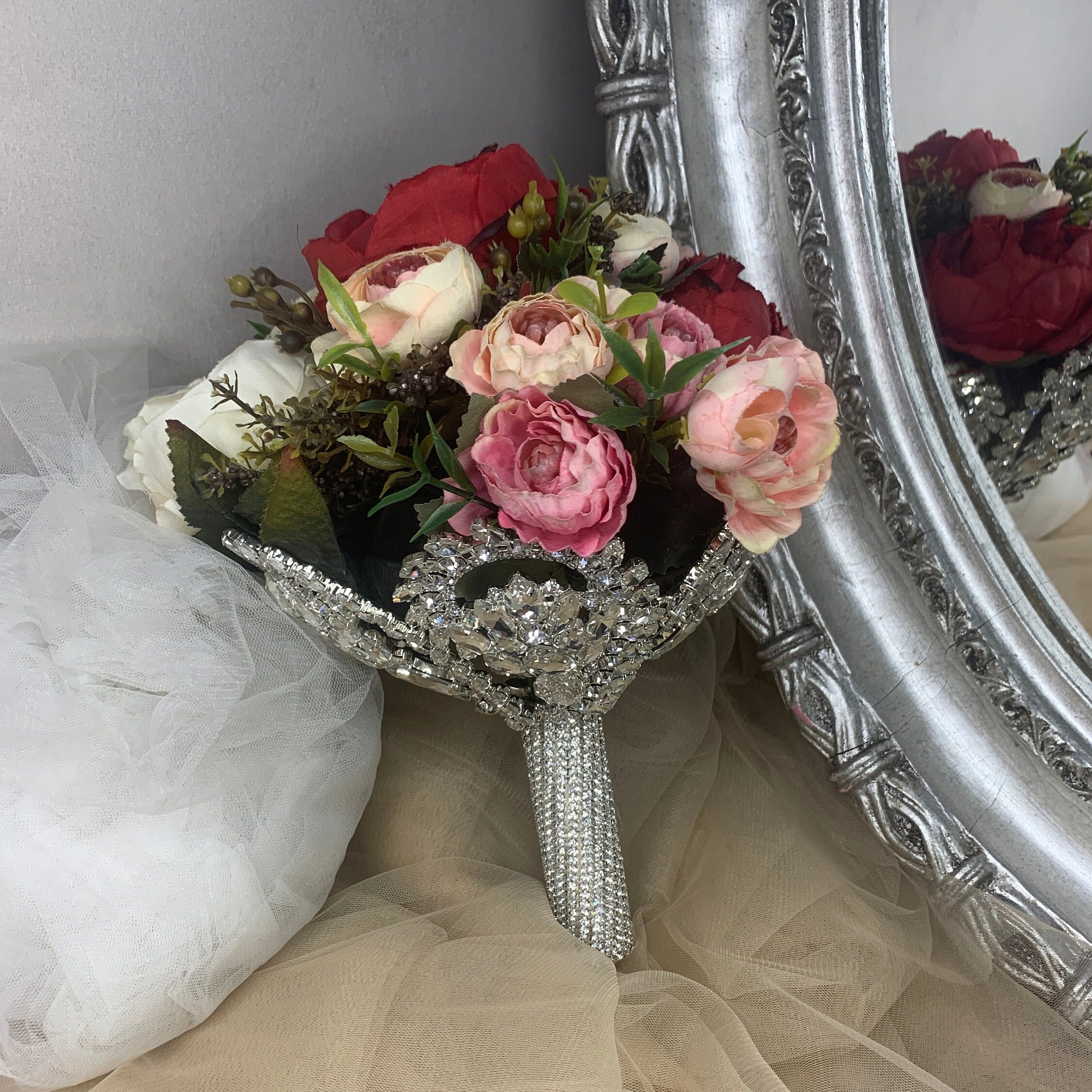 Bridal Bouquet Holdercrystal Wedding Flower Holderrhinestone Etsy