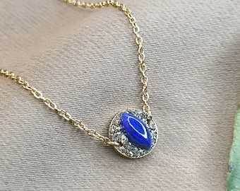 Lapis Lazuli Bracelet -Genuine Natural Stone - Pyrite- Gold - Women