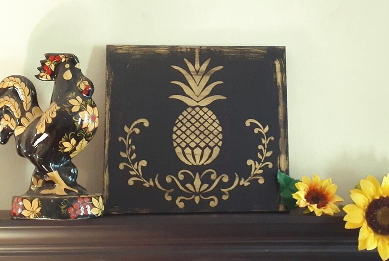 Hand Painted Decorative Wood Board 12 x 11 x 1 USA Etsy