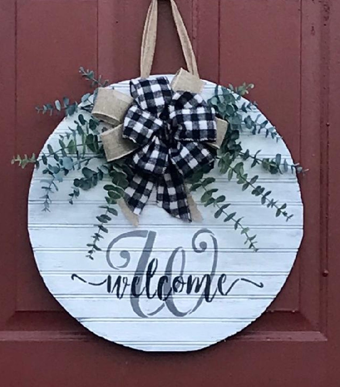 Round Wood Wreath. Wreath. Bead board Wood Wreath USA Etsy