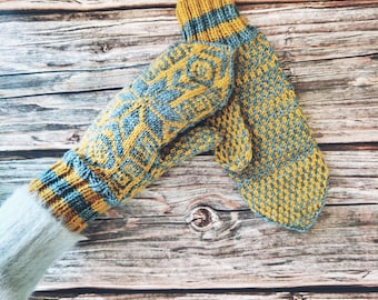 Hand-knitted Merino Mittens, Soft Warm Winter Gloves for Women, Handmade Wool Gift