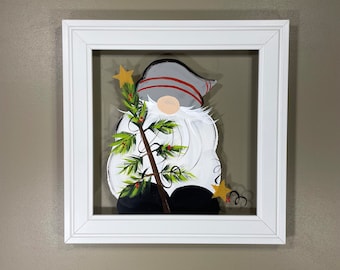 Gnome with tree framed square