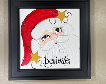 Santa framed square.