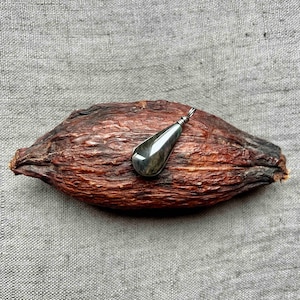 Pendant with natural stone Obsidian handmade