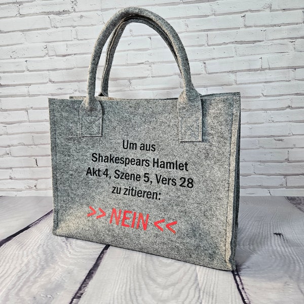 Einkaufstasche, Filztasche, Shopper, Shakespeare