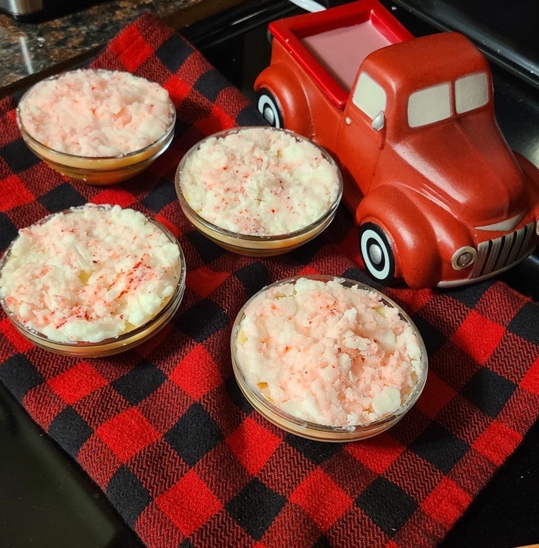 Peppermint Bowl Candle Holiday Candleschristmas Candles Etsy