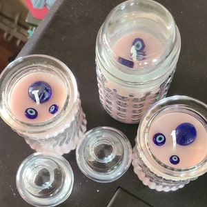Evil eye candle— premium natural soy wax—8oz
