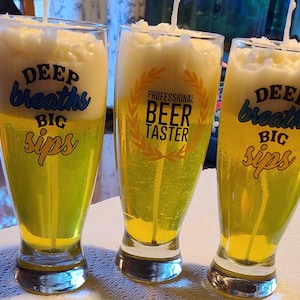 Beer Premium Natural Soy Wax and Gel Candle-- Beer scented