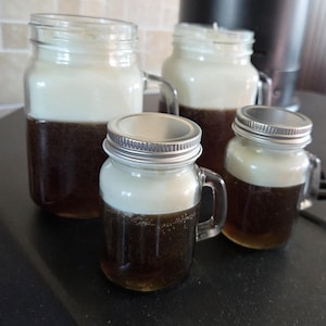 Root Beer Premium kaars met natuurlijke sojawas en gel: geur van wortelbier: glazen pot