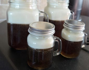 Bougie en gel et cire de soja naturelle de qualité supérieure Root Beer - Parfumée Root Beer - Pot Mason