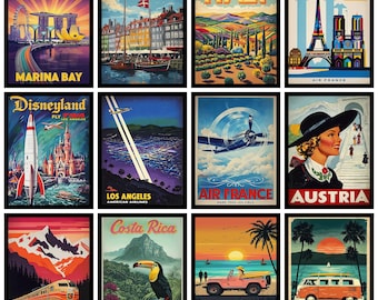 Iconic Global Travel Wonders – A3 A4 A5 Travel City Posters