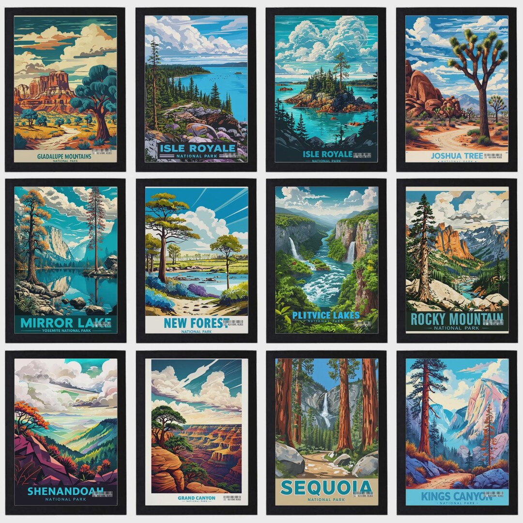 Famous Rivers Poster Lakes Forests Mountain Rivers – A3 A4 A5 National Parks Posters - Etsy
