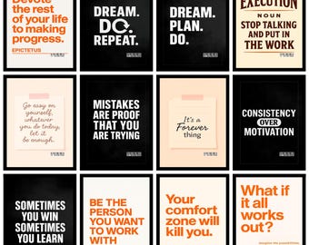 Action Mindset Quotes – A3 A4 A5 Inspirational Poster