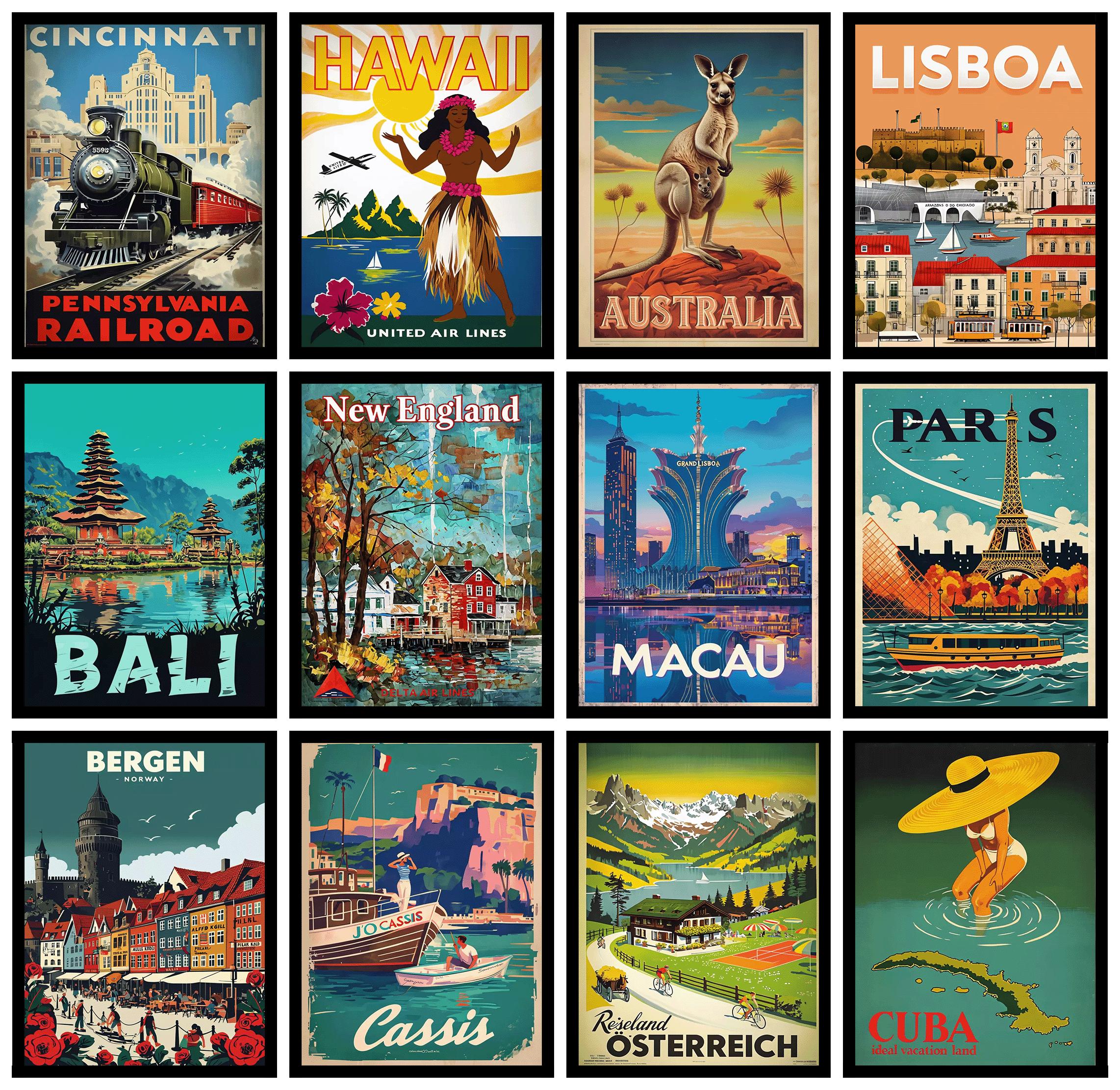 Global Vintage Travel – A3 A4 A5 Travel City Posters - Etsy