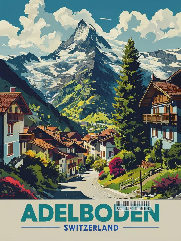 Swiss Alps Passes and Famous Waterfalls – Acrylic Fridge Magnet 70