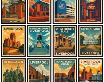 Liverpools fotbolls- och kulturarvsmärken – A3 A4 A5 Englands städer
