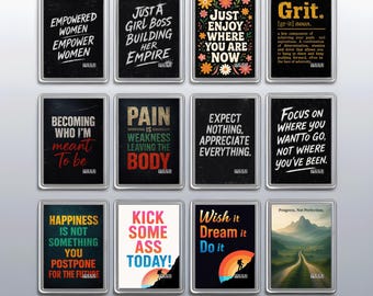 Empowerment & Hustle Quotes – Acrylic Fridge Magnet 70×45mm • Square Magnet 90mm • A3 A4 A5 Inspirational Poster • Drink Coaster