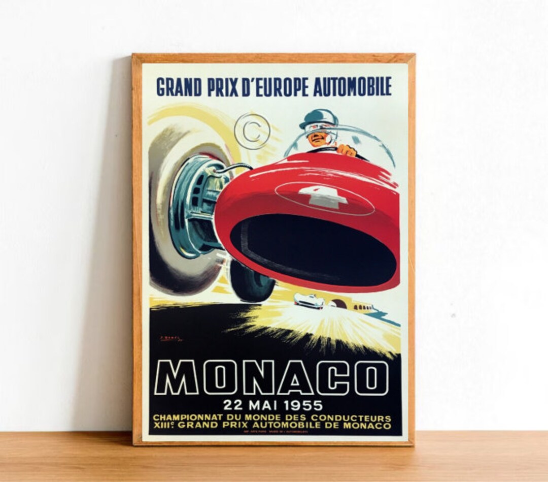 Retro Car Race Advertisement Poster Print, Vintage Automobile Machine ...