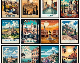 Historische Spanische Städte - Travel City Poster A3 A4 A5