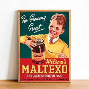 Impresión de póster publicitario Retro, cartel de boletín para niños de comida Vintage, decoración de arte de pared, tamaño A4