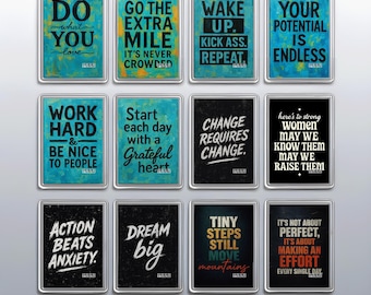 Positive Mindset & Fitness Motivation – Acrylic Fridge Magnet 70×45mm • Square Magnet 90mm • A3 A4 A5 Inspirational Poster • Drink Coaster