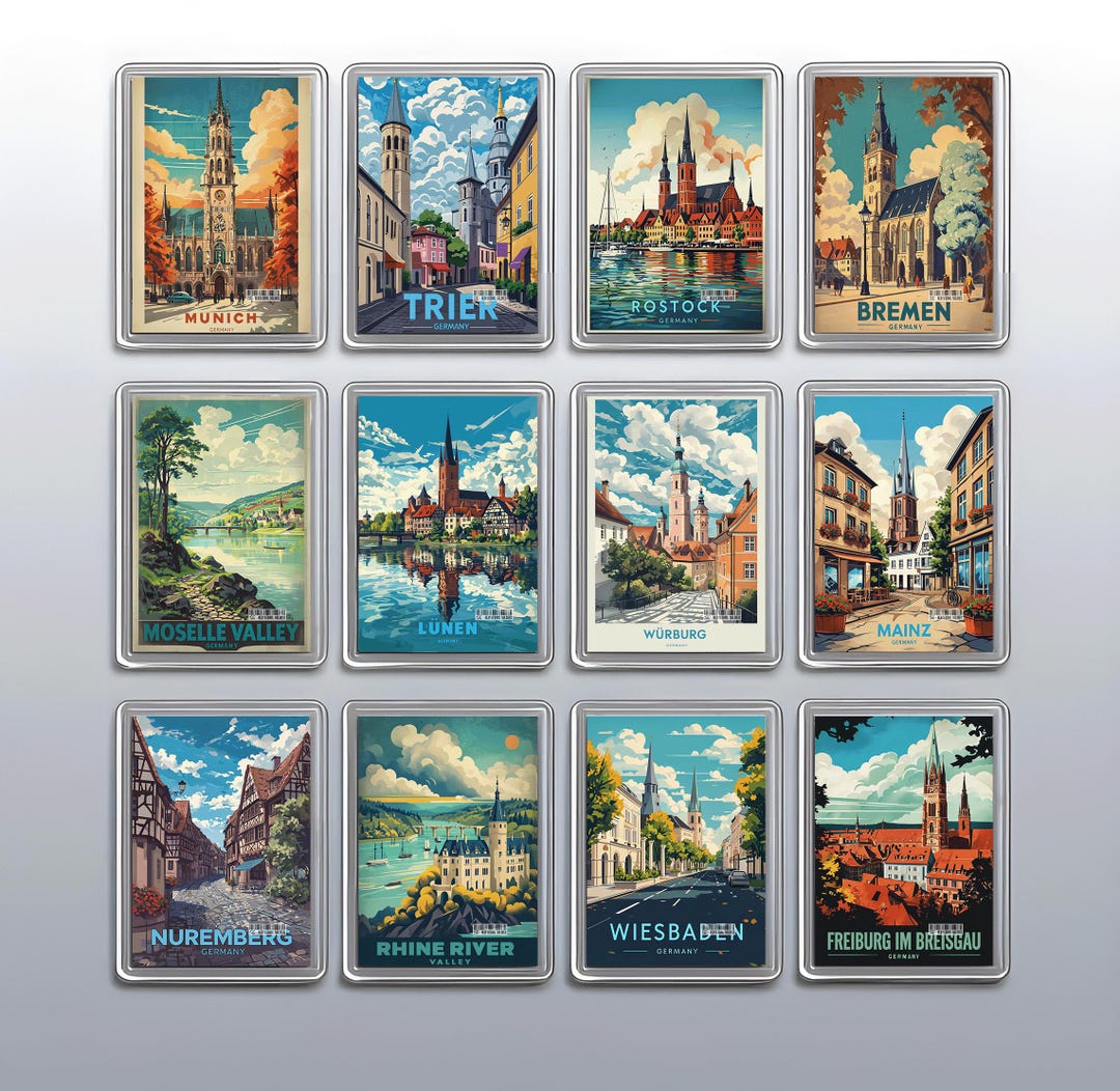 Historic German Cities & Rivers – Acrylic Fridge Magnet 70×45mm ...