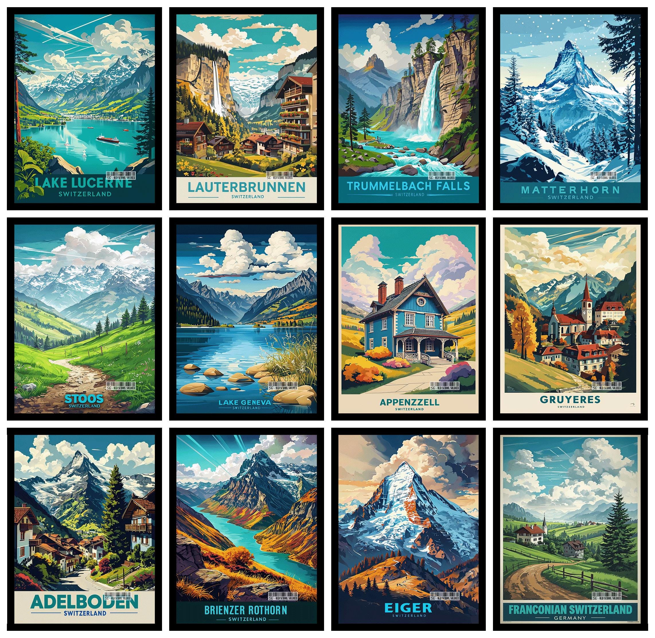 鉛筆画 スイス風景 A5サイズ 鉛筆画 スイス風景 A5サイズ プリント写真（スイス編）】『牧歌的な