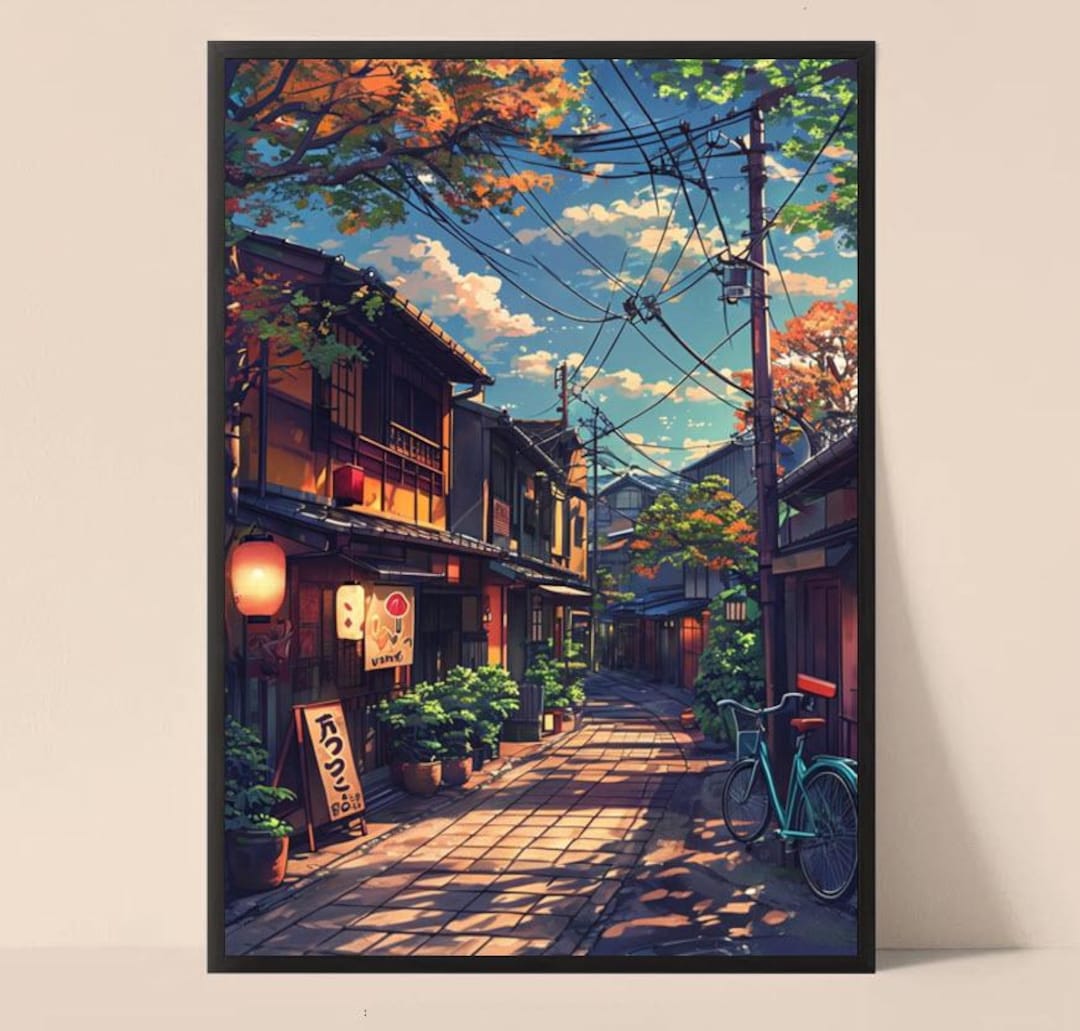 Manga-style Tokyo Street Poster: Vibrant Japanese Art (A4) - Etsy