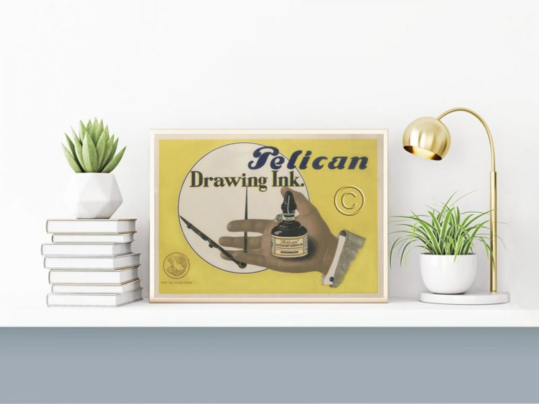 Retro Ink Pen Advertisement Poster Print Vintage Writing - Etsy