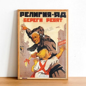 Póster de propaganda soviética rusa, impresión militar de la URSS del comunismo vintage, decoración de arte de pared retro tamaño A4