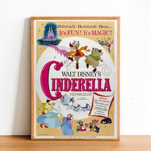 Impresión de póster Retro de película de dibujos animados, cartel de boletín de película Musical de fantasía animada de historia infantil Vintage, decoración artística de pared tamaño A4
