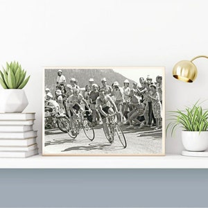 Vintage Cycling Poster, Retro Bicycles Race, Cyclist, Photography, Picture, Black And White, History, Cycles Wall Art A4 Size