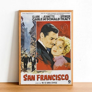 Retro Movie Poster Print, Vintage Art Film Romance Musical San Francisco America USA Bulletin Sign Wall Art Decor A4 Size
