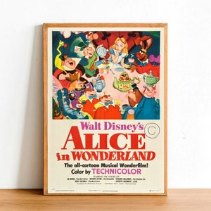 Impresión de póster Retro de dibujos animados, película animada de historia de niños Vintage cartel de boletín Musical Arte de la pared Decoración tamaño A4
