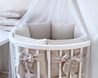 custom round crib bedding