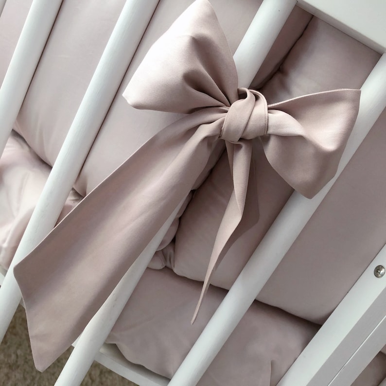 Baby girl blush pink round crib bedding set baby shower gift Etsy