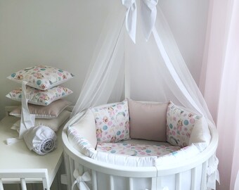 Round Crib Bedding Sets Crib Bumpers Canopy Par Babyallieshop