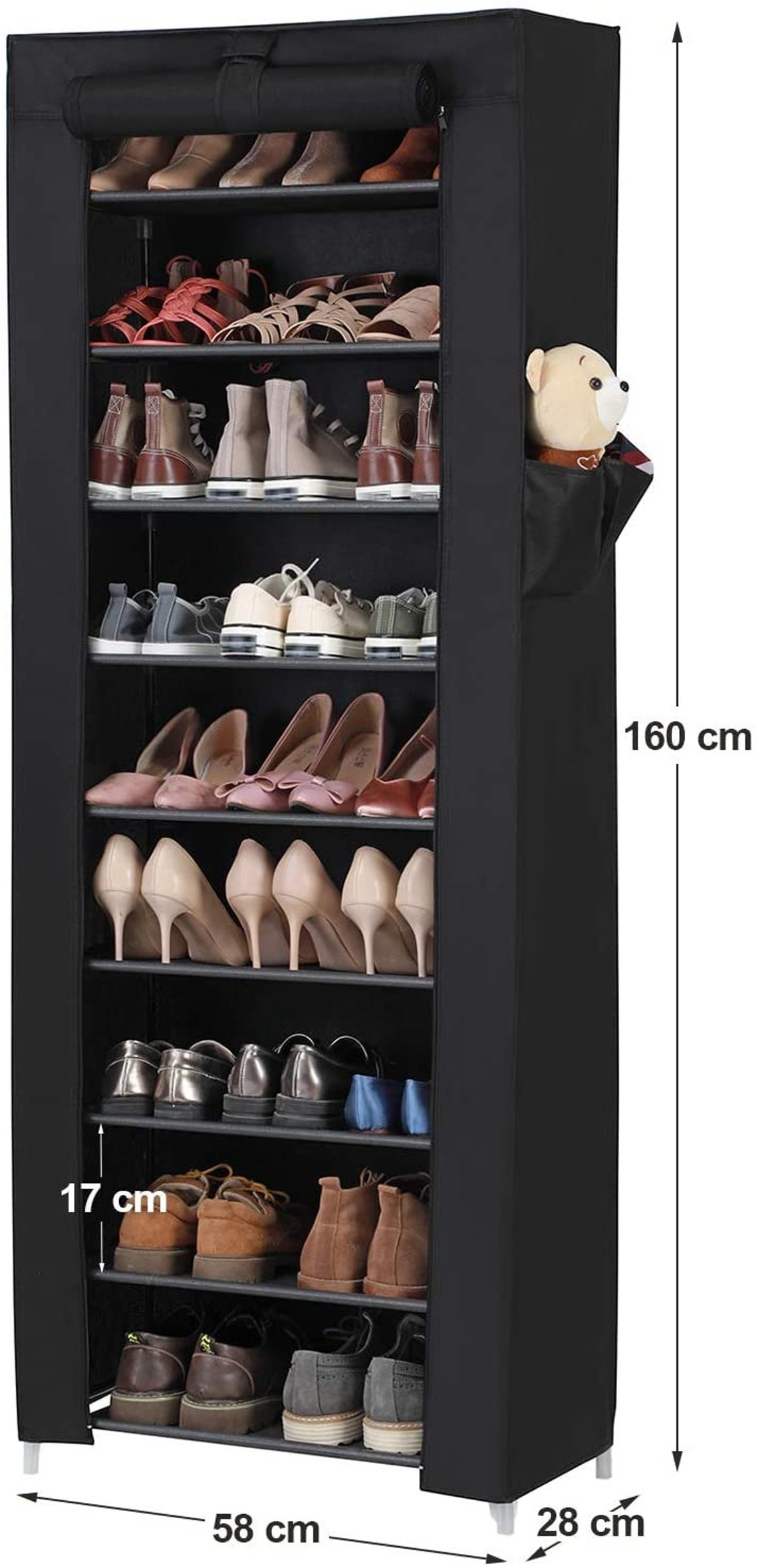 10 Tier Shoe Rack for up to 27 pairs of shoes Standing Etsy